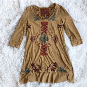 Johnny Was Embroidered Tunic Top